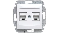 CARLA Gniazdo komputerowe podwójne 2xRJ45 cat 5e białe 1749-10