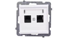 SONATA Gniazdo komputerowe podwójne 2xRJ45 kat.5e ecru KRONE GPK-2R/K/m/27