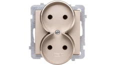 SONATA Gniazdo podwójne b/u szampański złoty GP-2RR/m/39