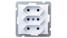 SONATA Gniazdo potrójne b/u 2,5A EURO białe GP-3R/m/00