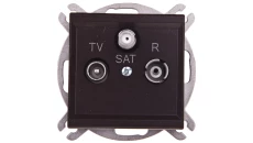 SONATA Gniazdo antenowe RTV-SAT przelotowe czekoladowy metalik GPA-RSP/m/40