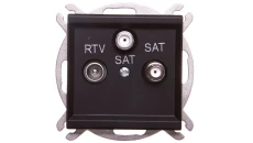 SONATA Gniazdo antenowe RTV-SAT-SAT czarny metalik GPA-R2S/m/33