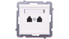 SONATA Gniazdo telefoniczne podwójne RJ11 niezależne ecru GPT-2RN/m/27