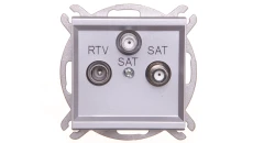 SONATA Gniazdo antenowe RTV-SAT-SAT srebro mat GPA-R2S/m/38