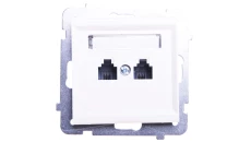 SONATA Gniazdo telefoniczne podwójne RJ11 równoległe ecru GPT-2RR/m/27