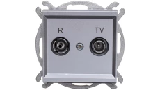 SONATA Gniazdo antenowe RTV końcowe 2,5-3dB srebro mat GPA-RK/m/38