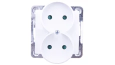 IMPRESJA Gniazdo podwójne b/u z przesłonami białe GP-2YRP/m/00