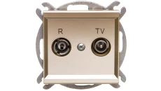 SONATA Gniazdo antenowe RTV końcowe 2,5-3dB szampański złoty GPA-RK/m/39