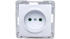 IMPRESJA Gniazdo pojedyncze b/u z przesłonami białe GP-1YP/m/00