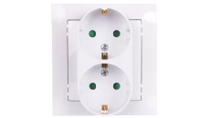 IMPRESJA Gniazdo podwójne z/u Schuko z przesłonami białe GP-2YSP/00