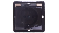 IMPRESJA Gniazdo bryzgoszczelne z/u Schuko IP44 klapka przezroczysta złoty metalik GPH-1YS/m/28/d