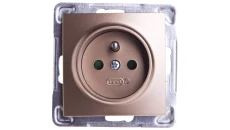 IMPRESJA Gniazdo pojedyncze z/u z przesłonami złoty metalik GP-1YZP/m/28