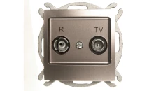 IMPRESJA Gniazdo antenowe RTV przelotowe 10dB tytan GPA-10YP/m/23