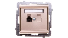 SONATA Gniazdo telefoniczne pojedyncze RJ11 szampański złoty GPT-1R/m/39