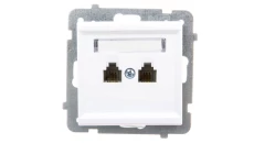 SONATA Gniazdo telefoniczne podwójne RJ11 niezależne białe GPT-2RN/m/00