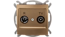 IMPRESJA Gniazdo antenowe RTV końcowe 2,5-3dB złoty metalik GPA-YK/m/28