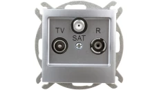 IMPRESJA Gniazdo antenowe RTV-SAT końcowe srebrne GPA-YS/m/18