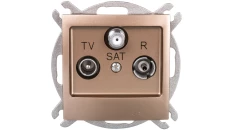 IMPRESJA Gniazdo antenowe RTV-SAT końcowe złoty metalik GPA-YS/m/28