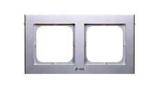 SONATA Ramka podwójna do łączników IP44 srebro mat RH-2R/38