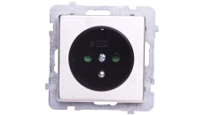 SONATA Gniazdo pojedyncze z/u z przesłonami stal inox GP-1RMZP/m/37