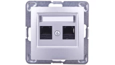 IMPRESJA Gniazdo komputerowe podwójne RJ45 kat.5e MMC srebrne GPK-2Y/K/m/18