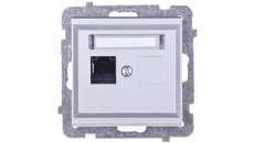 SONATA Gniazdo komputerowe pojedyncze RJ45 kat.5e srebro mat KRONE GPK-1R/K/m/38