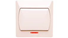 AKCENT Łącznik pojedynczy z podświetleniem beżowy ŁP-1AS/01