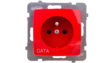 KARO Gniazdo pojedyncze z/u DATA z przesłonami czerwone GP-1SZDP/m/00