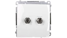 Simon Basic Gniazdo antenowe podwójne typu F białe BMAF2.01/11