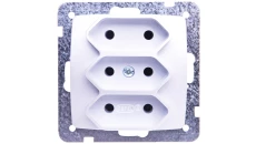 KARO Gniazdo potrójne b/u 2.5A EURO srebrny perłowy GP-3S/m/43