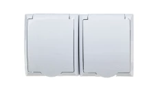 FALA Gniazdo hermetyczne podwójne z/u IP44 klapka biała GNH-2HZ/00/w