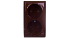 BIS Gniazdo podwójne b/u brązowe GN-2B/24