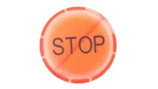Soczewka przycisku 22mm płaska z opisem STOP M22-XDL-R-GB0 218326