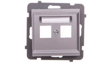 SONATA Obudowa gniazda podwójnego srebro mat GPK-2R/p/38