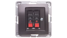 IMPRESJA Gniazdo głośnikowe podwójne antracyt GG-2Y/m/50