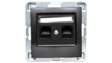 IMPRESJA Gniazdo komputerowe podwójne RJ45 kat.5e MMC antracyt GPK-2Y/K/m/50