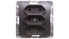 IMPRESJA Gniazdo potrójne b/u 2,5A EURO antracyt GP-3Y/m/50