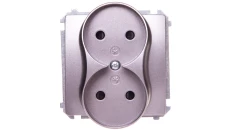 Simon Basic Gniazdo podwójne b/u 16A 250V stal inox BMG2Mz.01/21