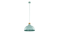 Pojedyncza lampa wisząca z metalowym, miętowym kloszem w stylu retro CAP MINT 5901 TK Lighting