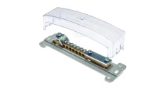 Szyna wyrównująca potencjał 7x16+1x50mm2+ bednarka z przezroczystą pokrywą