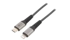 Kabel Lightning na USB-A tekstylny z metalowymi wtyczkami (srebrny) 2 m 49272