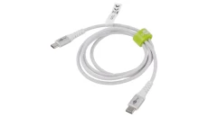Kabel USB-C™ tekstylny, elastyczny, z metalowymi złączami, biały, 70193 /1m/