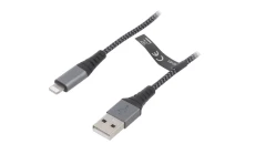 Kabel Lightning USB-A tekstylny z metalowymi wtyczkami 1 m 49268