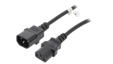 Kabel przedłużający IEC C14 - IEC C13 1,5m czarny 68602