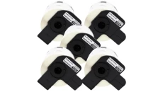 Taśma 5x DK11209 do drukarki Brother QL 62mm x 29mm biała taśma czarny nadruk