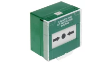 Przycisk awaryjnego wyjścia, zielony, podwójny, klapka zabezpieczająca APWK-DP