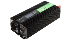 Przetwornica napięcia Inwerter z wyświetlaczem LCD 12V / 230V czysty SINUS 500/1000W z gniazdem Schuko Green Cell