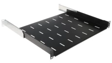 Półka regulowana do szafy RACK 19 cali 1U 350mm czarna