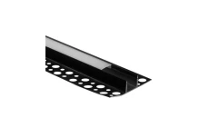 Profil GN01 natynkowy czarny + klosz mrożony 1m