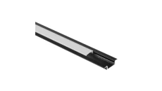 Profil P01 podtynkowy czarny + klosz mrożony 1m